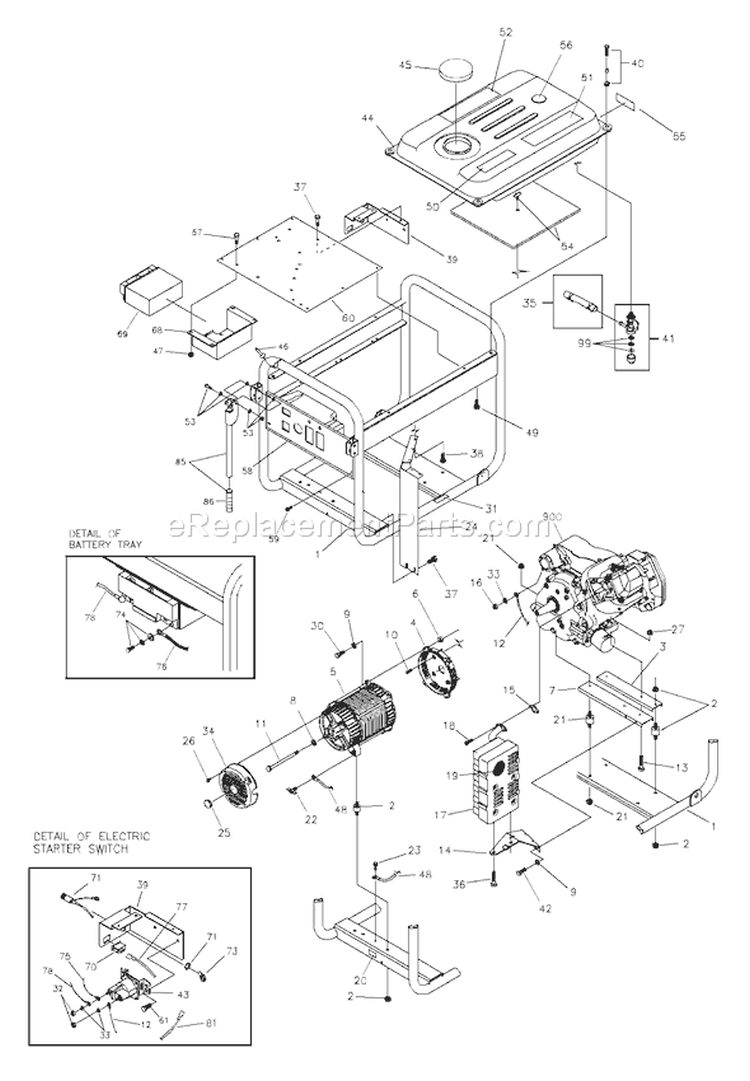 Page C Diagram and Parts List for 030244-0  Briggs and Stratton Generator
